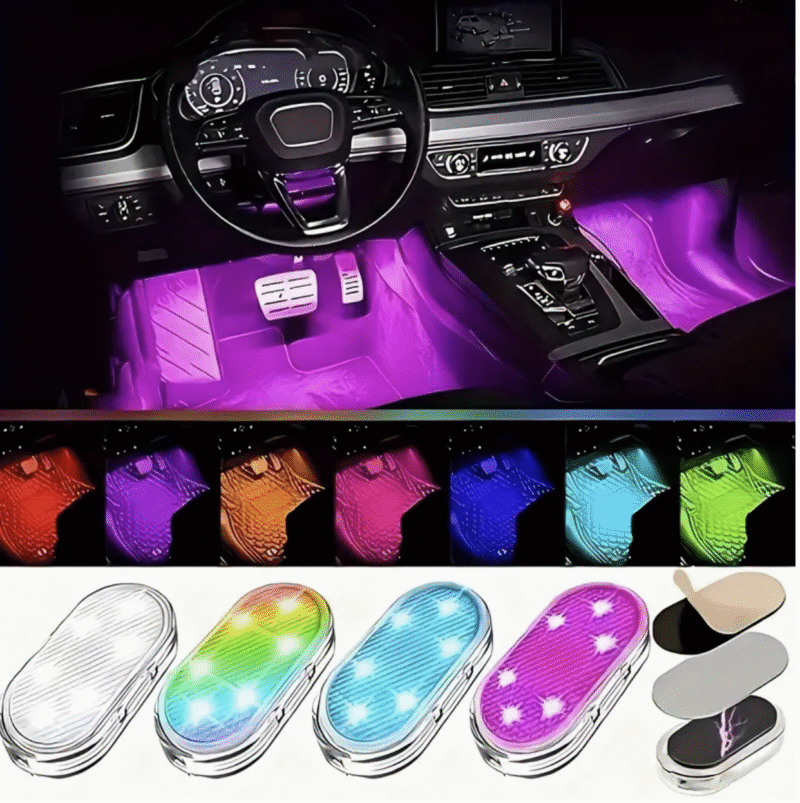 LED Touch Light – BLUE Ambient Wireless Car Interior Light | Roof Reading & Decorative Lamp | USB Rechargeable & Easy to Install
